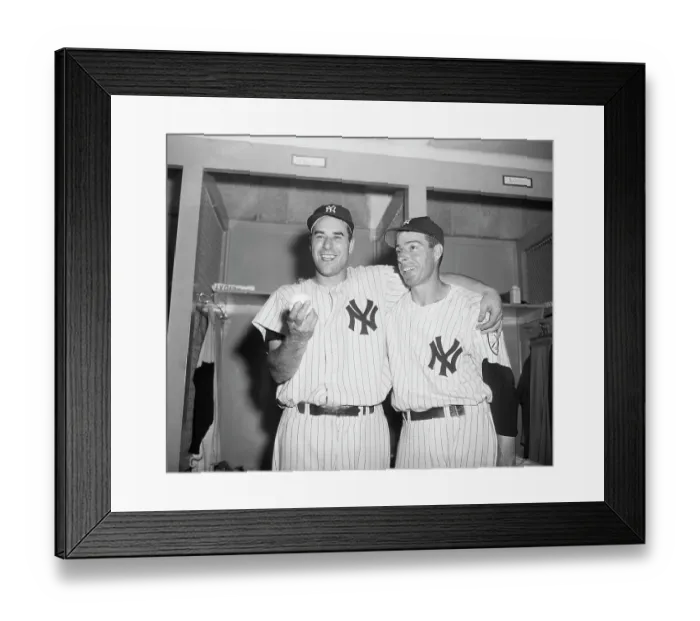 Framed Print : Vic Raschi With Teammate Joe Dimaggio
