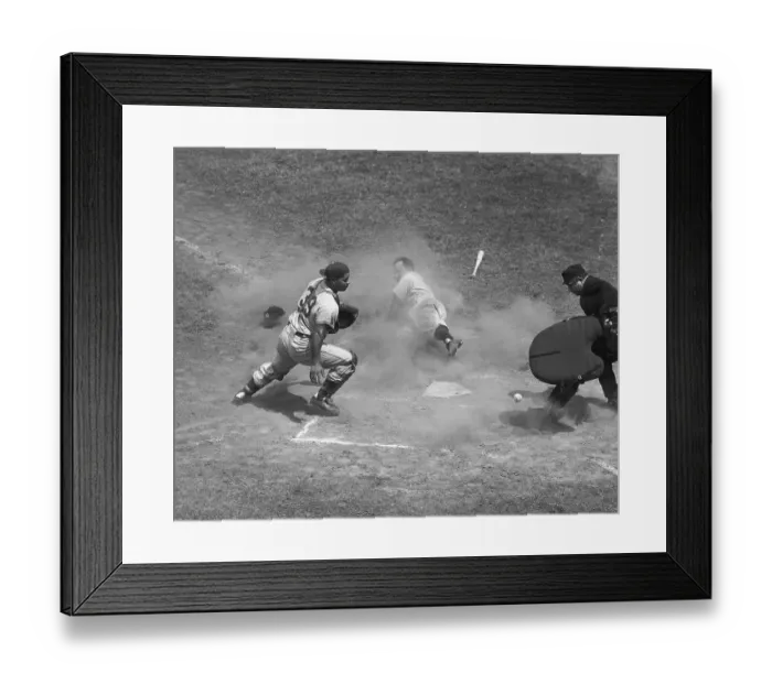 Framed Print : Yogi Berra Sliding in the All-Star Game