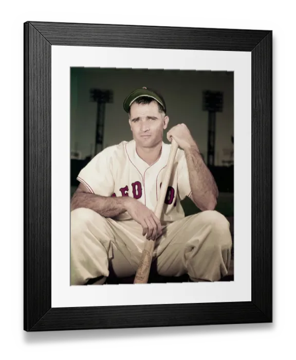Framed Print : Bobby Doerr Sitting with Baseball Bat Framed Print : Bobby Doerr Sitting with Baseball Bat