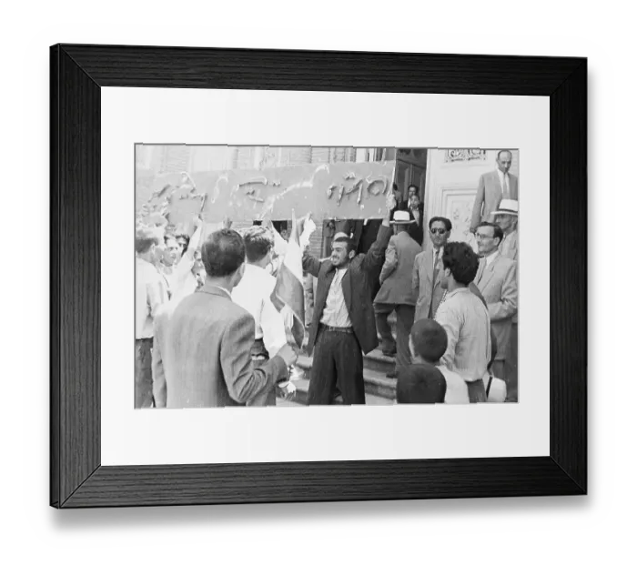 Framed Print : Demonstrator Holding Destroyed Sign Framed Print : Demonstrator Holding Destroyed Sign