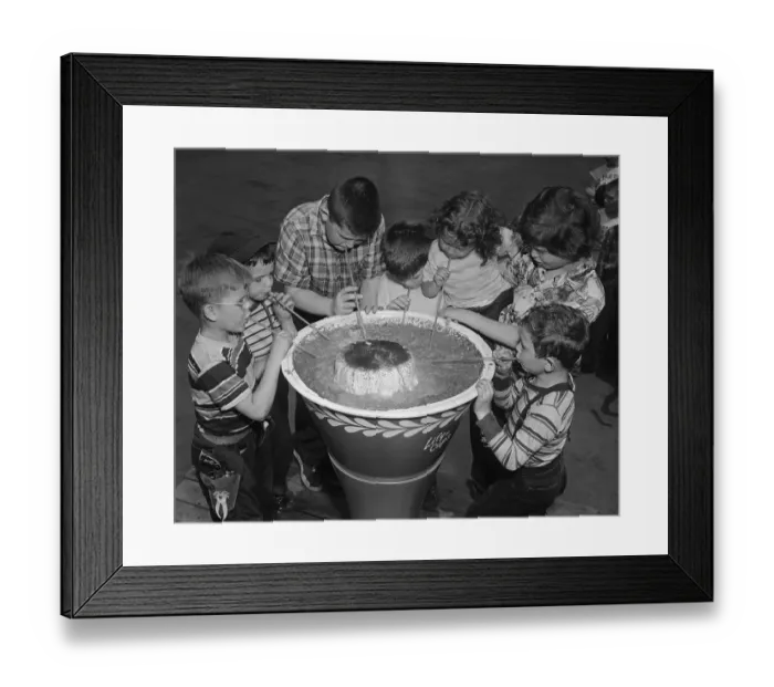Framed Print : Children (6-11 years) Drinking From Gigantic Ice Cream Soda. New York City, New York State, USA. July 02, 1951 Framed Print : Children (6-11 years) Drinking From Gigantic Ice Cream Soda. New York City, New York State, USA. July 02, 1951