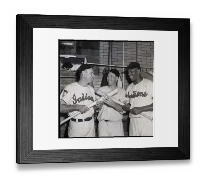 Framed Print : Bob Feller W / Sam Chapman & Luke Easter