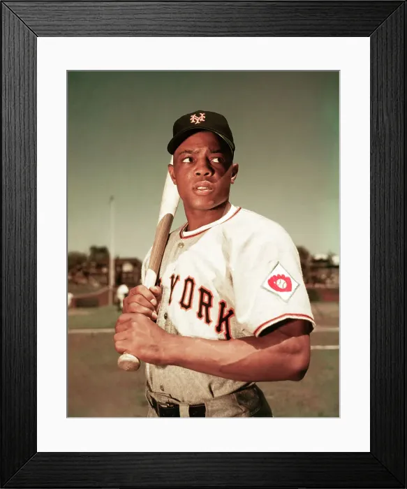 Framed Print : Willie Mays Posing with Baseball Bat Framed Print : Willie Mays Posing with Baseball Bat