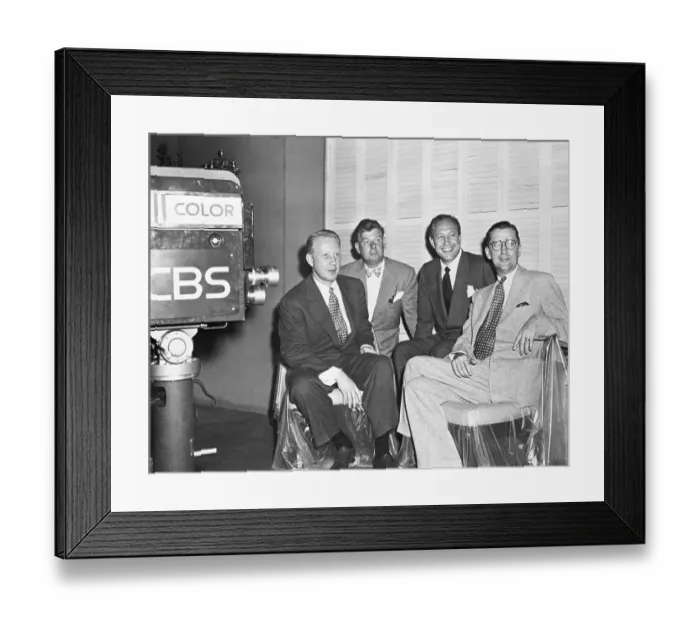 Framed Print : Pioneer Television Broadcasters During Release of Color Premier Framed Print : Pioneer Television Broadcasters During Release of Color Premier