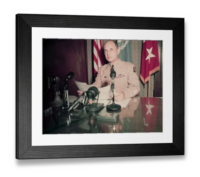 Framed Print : General Matthew Ridgway at a Press Conference Framed Print : General Matthew Ridgway at a Press Conference