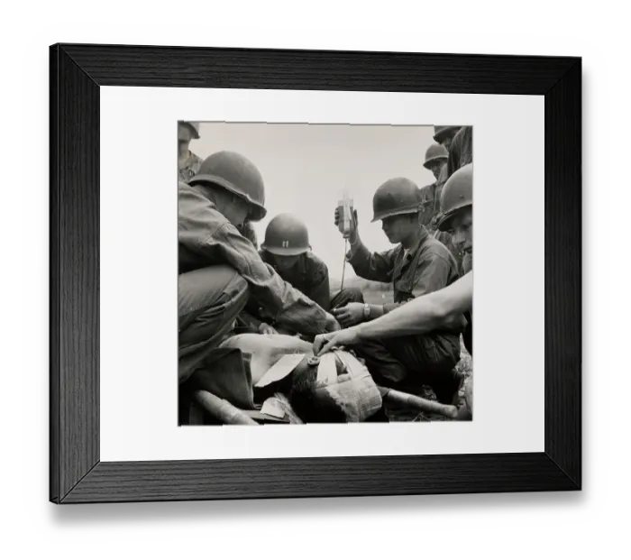Framed Print : Injured Soldier Receiving Plasma Framed Print : Injured Soldier Receiving Plasma