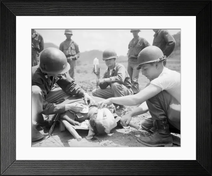 Framed Print : Treating a Soldier in the Field Framed Print : Treating a Soldier in the Field