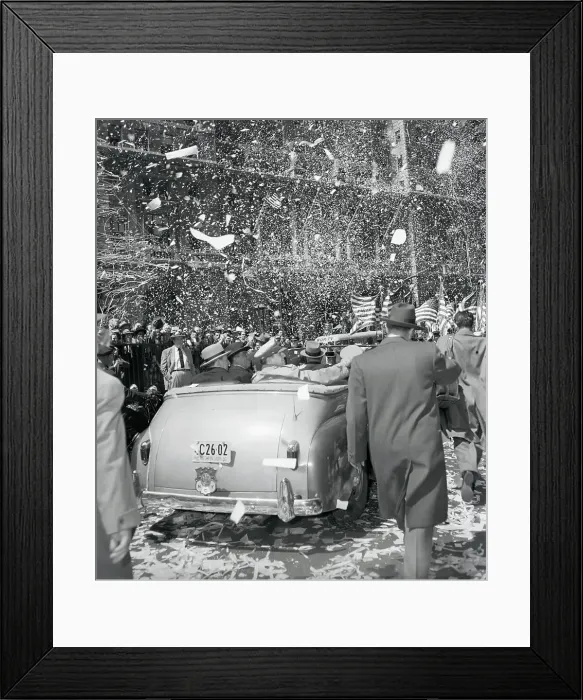 Framed Print : View of Car Carrying Douglas MacArthur Through Parade Framed Print : View of Car Carrying Douglas MacArthur Through Parade