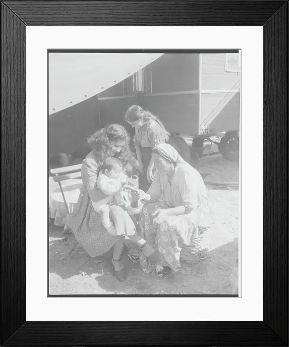 Framed Print : Gypsy Reading Palm of Customer Framed Print : Gypsy Reading Palm of Customer
