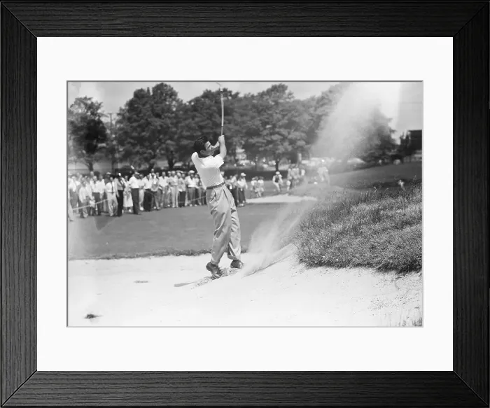 Framed Print : Sam Urzetta Golfing Out Of Sand Trap Framed Print : Sam Urzetta Golfing Out Of Sand Trap