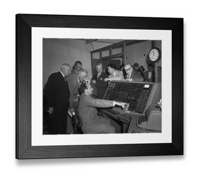 Framed Print : J.Presper Eckert Demonstrates the UNIVAC Framed Print : J.Presper Eckert Demonstrates the UNIVAC