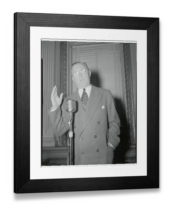 Framed Print : Economy Negotiator Charles E. Wilson Gesturing at Microphone Framed Print : Economy Negotiator Charles E. Wilson Gesturing at Microphone