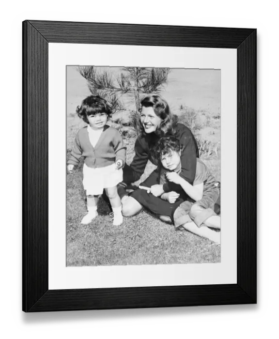 Framed Print : Rita Hayworth Smiling with Her Two Daughters Framed Print : Rita Hayworth Smiling with Her Two Daughters