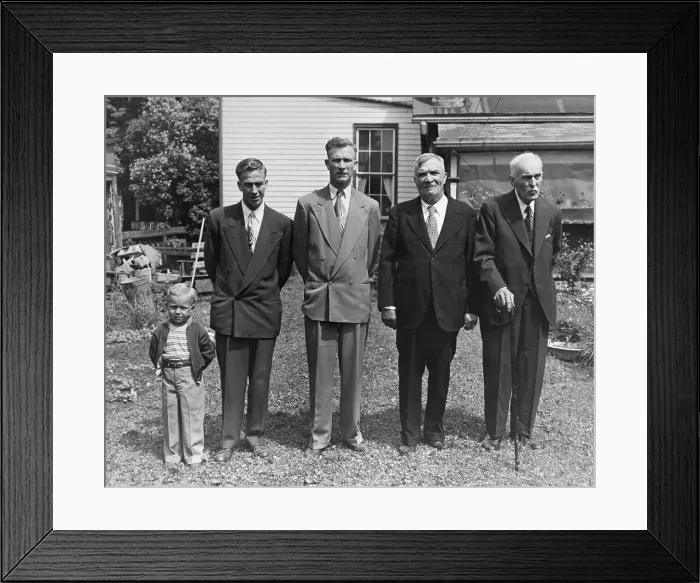 Framed Print : Portrait of Four Generations of Edmondson Fathers Framed Print : Portrait of Four Generations of Edmondson Fathers