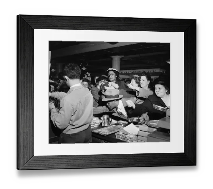 Framed Print : Macy's Basement Pan Sale Draws Crowds Framed Print : Macy's Basement Pan Sale Draws Crowds