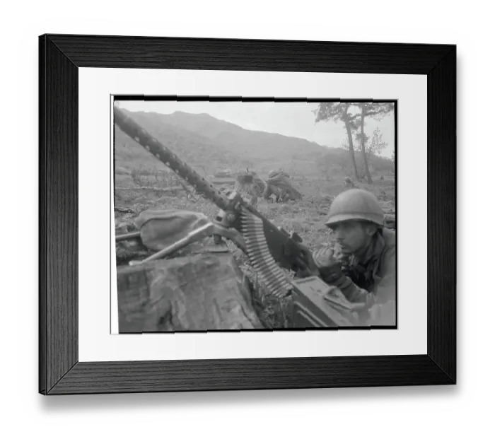 Framed Print : American Corporal in the Field on Gun Patrol Framed Print : American Corporal in the Field on Gun Patrol