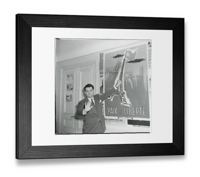 Framed Print : Jean-Paul David Pointing at Poster Framed Print : Jean-Paul David Pointing at Poster