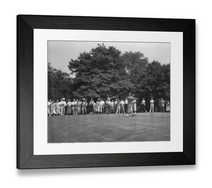 Framed Print : Babe Didrickson Playing Golf in Front of Crowd Framed Print : Babe Didrickson Playing Golf in Front of Crowd