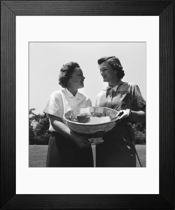 Framed Print : Babe Didrikson and Patty Berg Holding Trophy Framed Print : Babe Didrikson and Patty Berg Holding Trophy