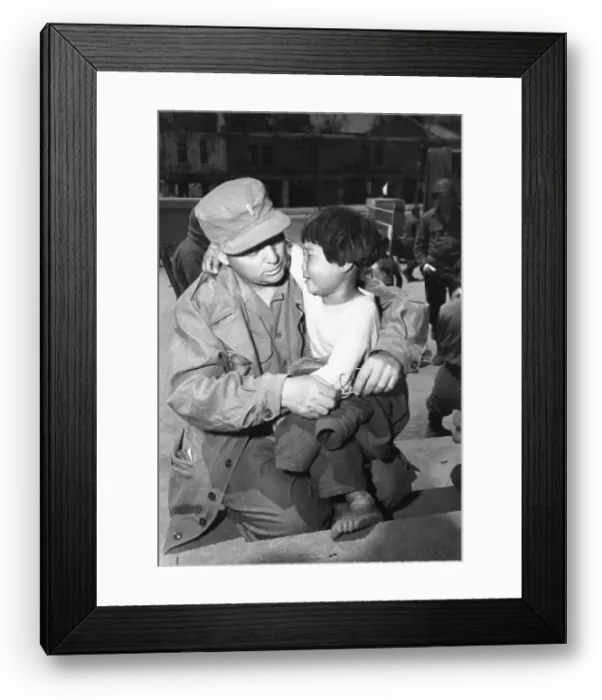 Framed Print : Lieutenant William Doernbach With Child Framed Print : Lieutenant William Doernbach With Child