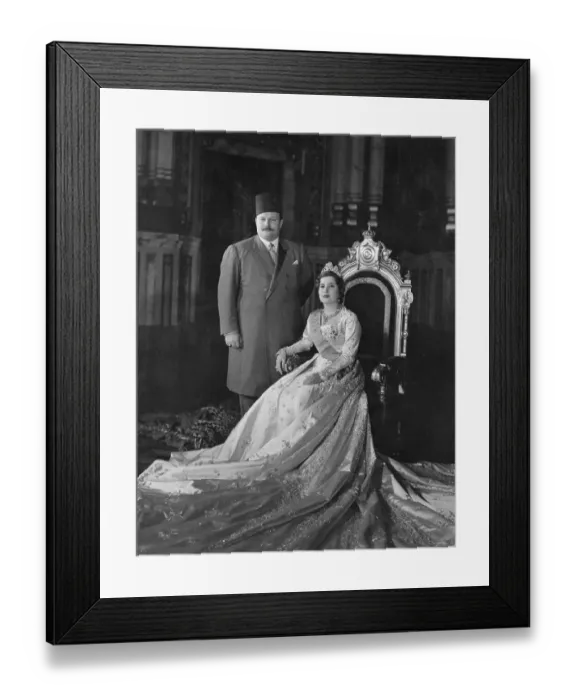 Framed Print : King Farouk Posing with New Bride Framed Print : King Farouk Posing with New Bride