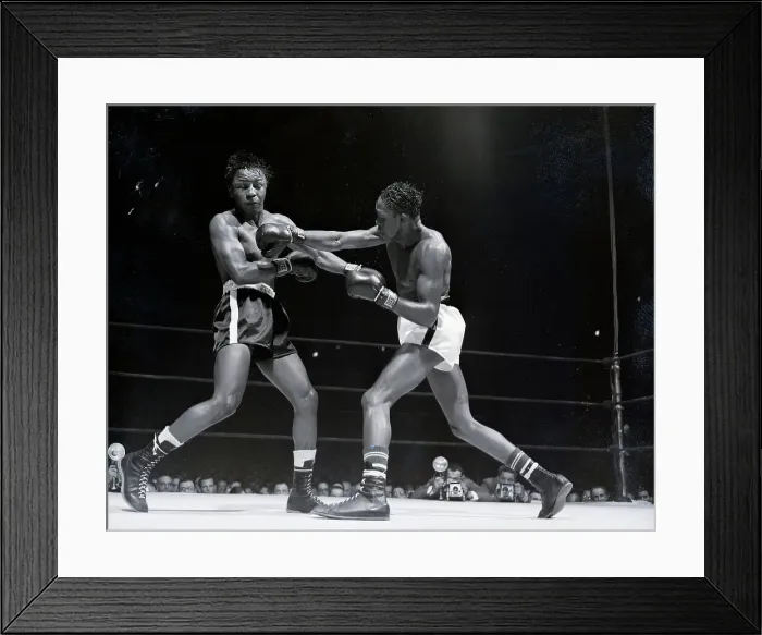 Framed Print : Kid Gavilan Punches Johnny Bratton Framed Print : Kid Gavilan Punches Johnny Bratton