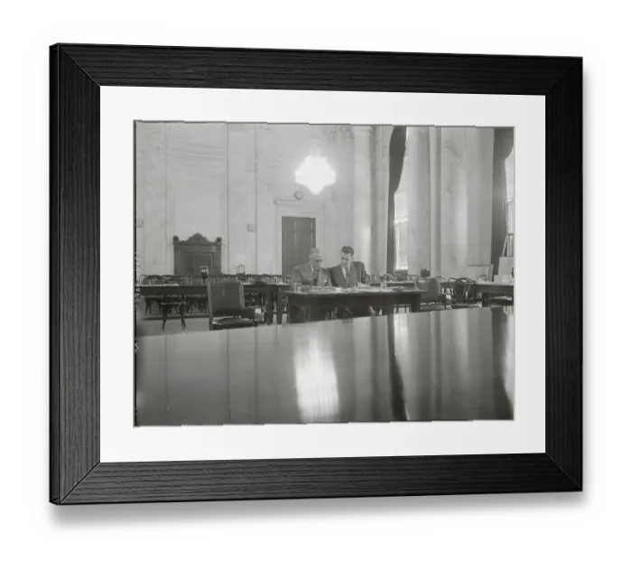 Framed Print : General George C. Marshall and Felix Larkin in Courtroom Framed Print : General George C. Marshall and Felix Larkin in Courtroom