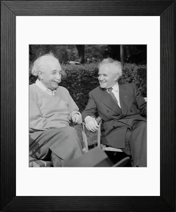 Framed Print : Albert Einstein Chatting with David Ben-Gurion Framed Print : Albert Einstein Chatting with David Ben-Gurion