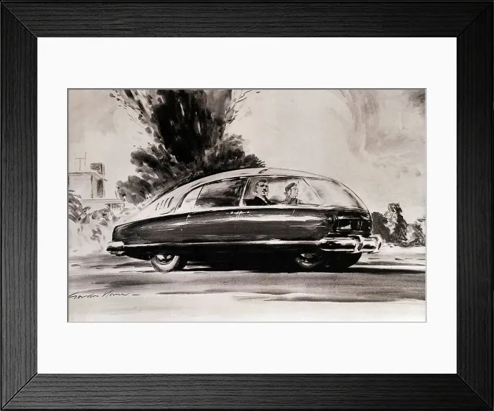 Framed Print : Futuristic Turbocar with Aerodynamic Shape Framed Print : Futuristic Turbocar with Aerodynamic Shape