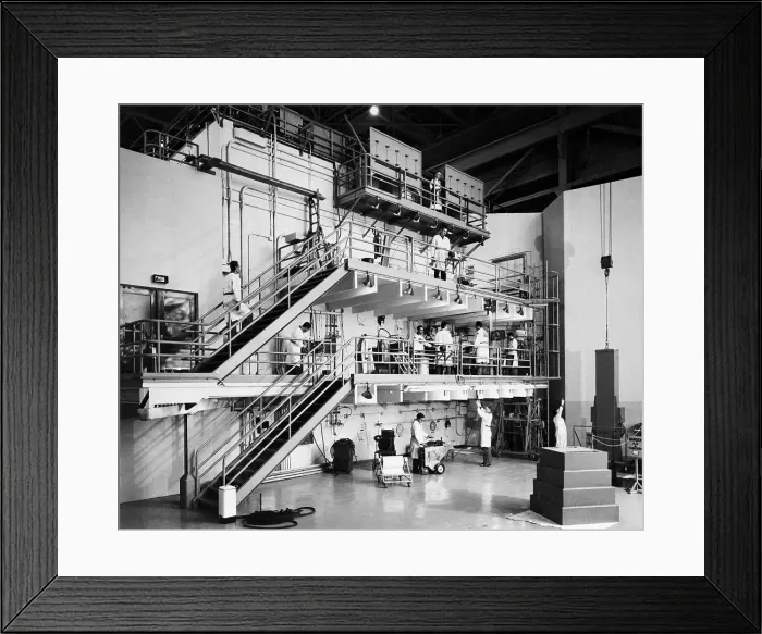 Framed Print : Laboratory Technicians on Reactor Catwalk Framed Print : Laboratory Technicians on Reactor Catwalk
