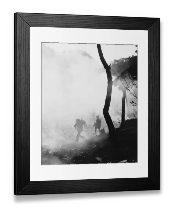 Framed Print : Marines Moving Quickly Through Smoke Framed Print : Marines Moving Quickly Through Smoke