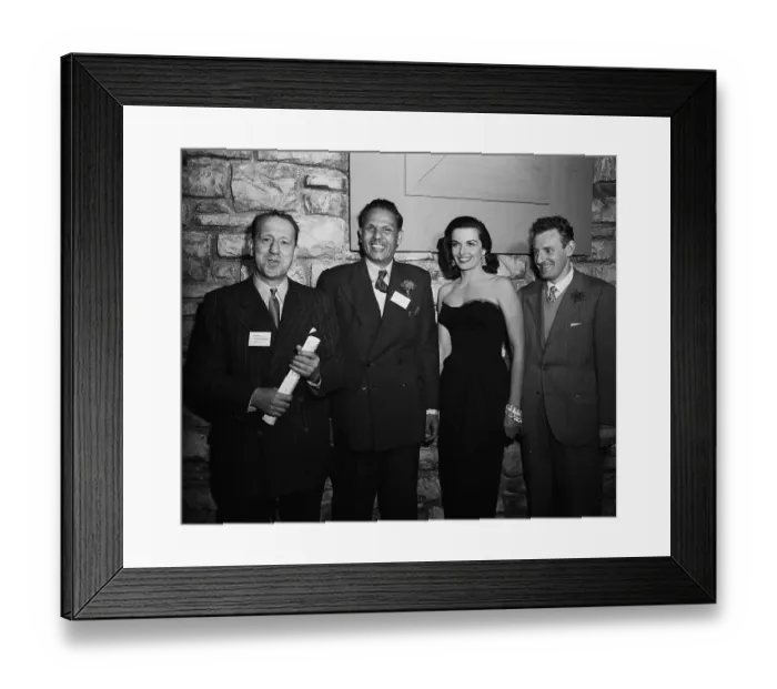 Framed Print : Actress Jane Russell with Visiting Journalists Framed Print : Actress Jane Russell with Visiting Journalists