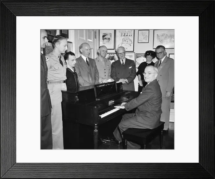 Framed Print : Group Watching President Truman Play a Piano Framed Print : Group Watching President Truman Play a Piano