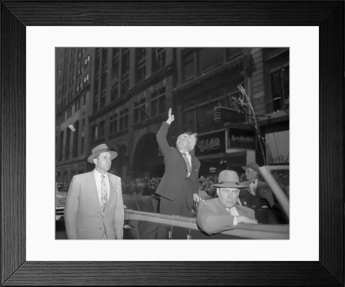 Framed Print : Ben Gurion waving to the Crowds Framed Print : Ben Gurion waving to the Crowds