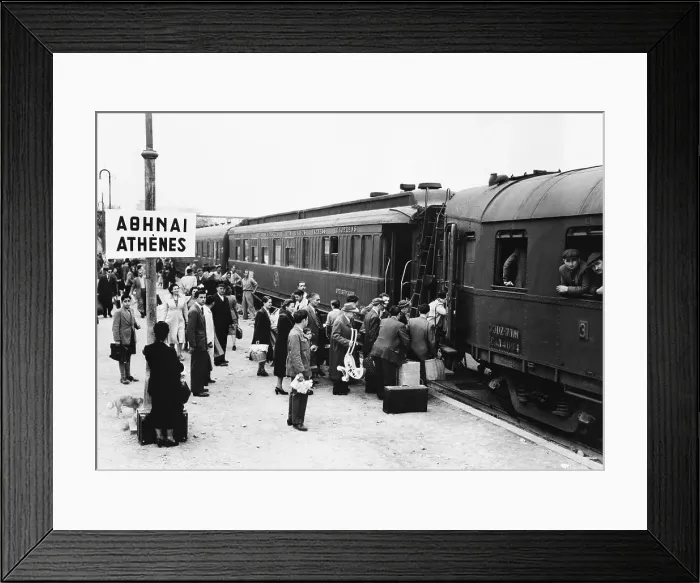 Framed Print : Passengers Boarding Passenger Cars Framed Print : Passengers Boarding Passenger Cars