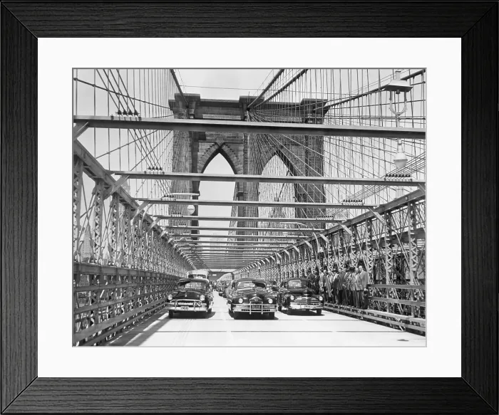 Framed Print : Brooklyn Bridge New Road Opened to Traffic Framed Print : Brooklyn Bridge New Road Opened to Traffic