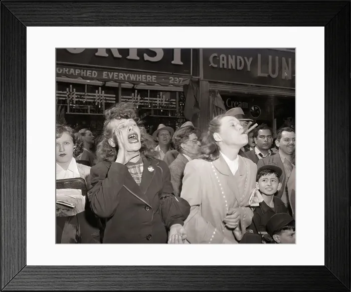 Framed Print : Women Heckling May Day Paraders Framed Print : Women Heckling May Day Paraders