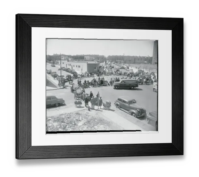 Framed Print : Mothers with Baby Carriages Demonstrating Due to Traffic Dangers Framed Print : Mothers with Baby Carriages Demonstrating Due to Traffic Dangers