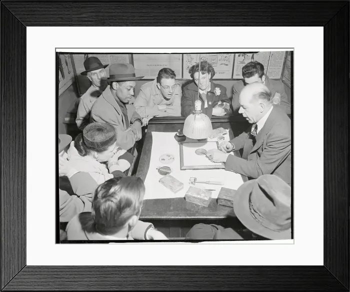 Framed Print : Roy Heckler Having Flea Circus Perform
