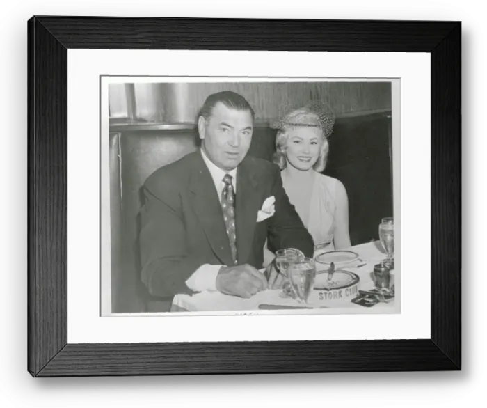 Framed Print : Mamie Van Doren and Jack Dempsey at Dinner Table Framed Print : Mamie Van Doren and Jack Dempsey at Dinner Table