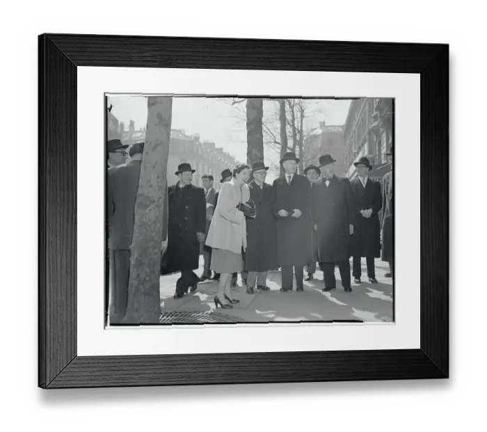 Framed Print : Woman Posing with German and French Officials
