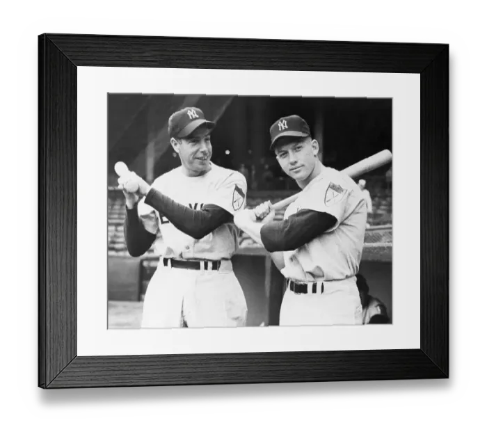 Framed Print : Dimaggio And Mantle With Bats Framed Print : Dimaggio And Mantle With Bats