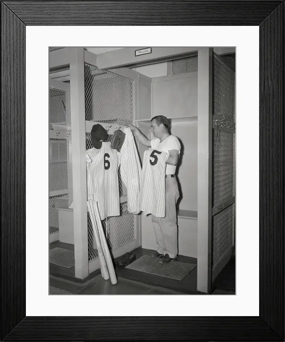 Framed Print : Uniforms of Mickey Mantle and Joe DiMaggio Framed Print : Uniforms of Mickey Mantle and Joe DiMaggio