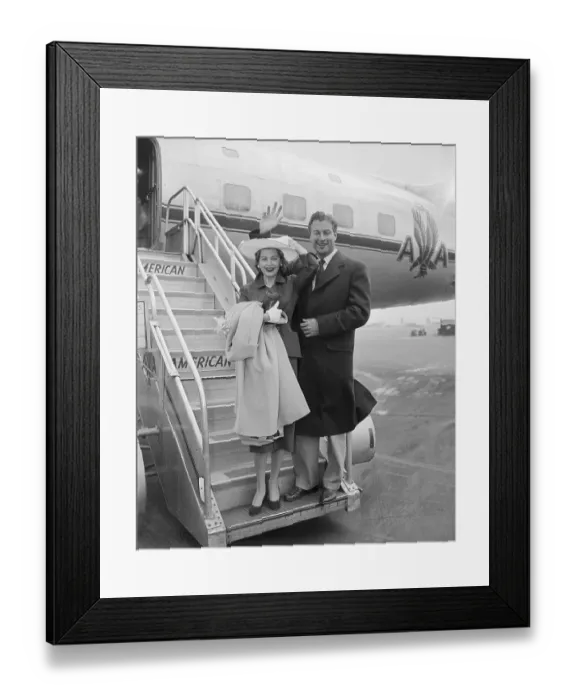 Framed Print : Lex Barker and Arlene Dahl Arriving at Airport Framed Print : Lex Barker and Arlene Dahl Arriving at Airport