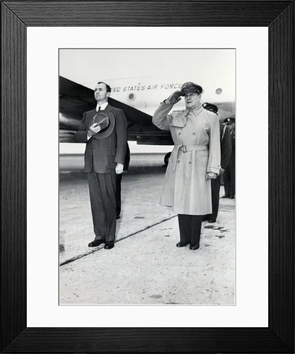 Framed Print : Pace and MacArthur During Salute Framed Print : Pace and MacArthur During Salute