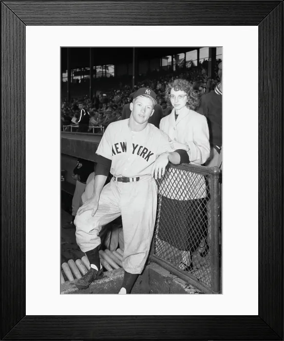 Framed Print : Mickey Mantle Posing With His Girlfriend Framed Print : Mickey Mantle Posing With His Girlfriend