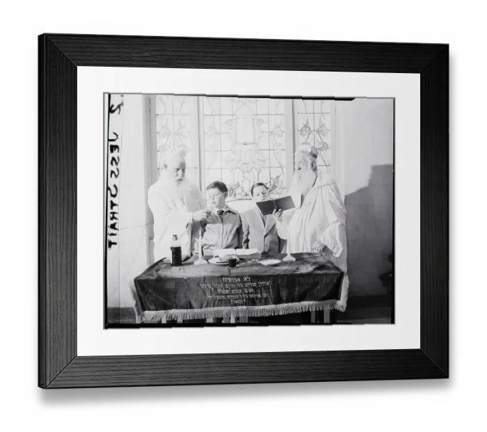 Framed Print : Old Men Teaching Boys About Passover Framed Print : Old Men Teaching Boys About Passover