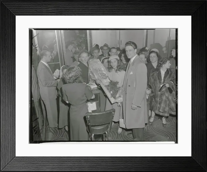 Framed Print : Angeli Pier and John Ericson at Premiere of Teresa Framed Print : Angeli Pier and John Ericson at Premiere of Teresa