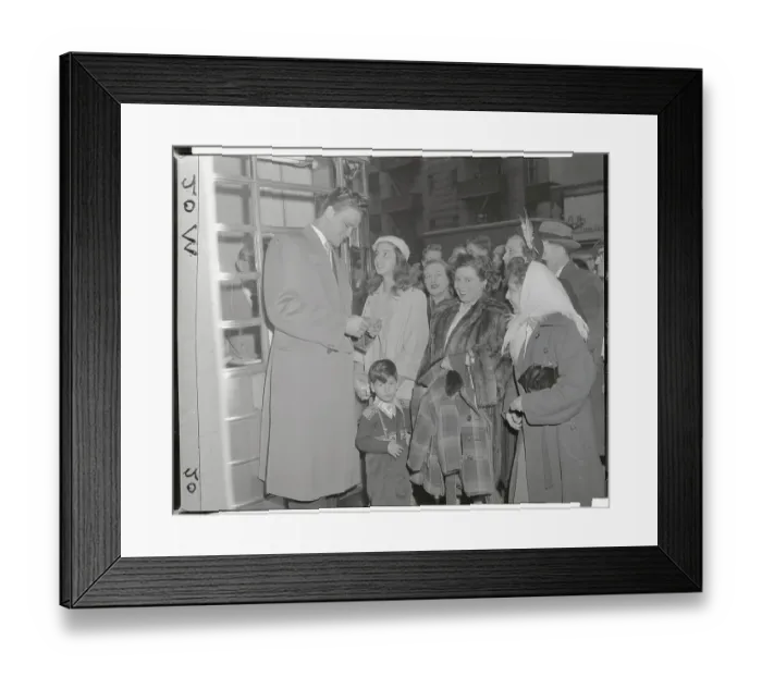 Framed Print : John Ericson Buying Tickets for Pier Angeli Framed Print : John Ericson Buying Tickets for Pier Angeli