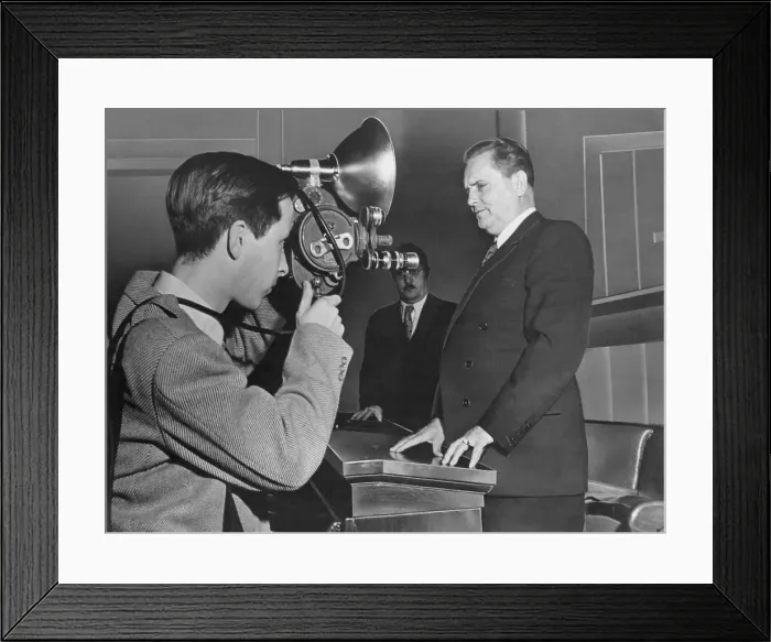 Framed Print : Cameraman Filming Josip Broz Tito Framed Print : Cameraman Filming Josip Broz Tito